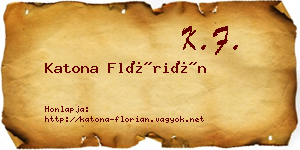 Katona Flórián névjegykártya